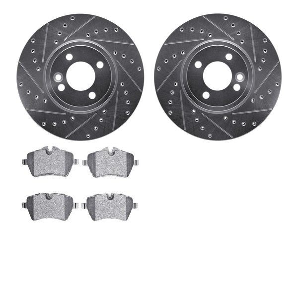 7302-32006, Rotors-Drilled and Slotted-Silver with 3000 Series Ceramic Brake Pads, Zinc Coated, Dynamic Friction Co, Mfr#: 7302-32006